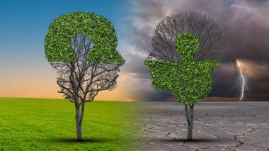 Mükemmel bir iş ortaklığı, iki ağacın insan kafası şeklinde birleşmesi şeklinde birleşen ortak bir yapboz gibidir. Ortak olarak iş birliği ve anlaşmanın ortak olması için kurumsal bir başarı metaforudur..