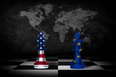 Amerika Birleşik Devletleri 'nin AB ülkelerinden ithalat ürünleri için gümrük vergisini artırmasının sembolüdür..