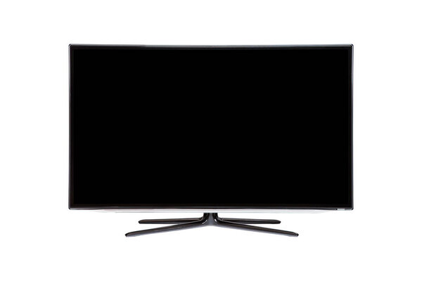 Modern TV set isolated on white background