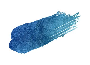 Fırça darbesi ve doku. Smear fırça, akrilik beyaz-mavi desen fırça darbesi el çizimi, beyaz arkaplanda izole edilmiş..