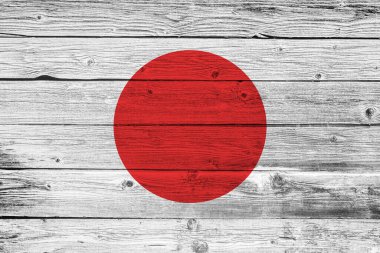 Ahşap yapılı arka planda Japon bayrağı. Japonya 'nın Bağımsızlık Günü 11 Şubat.