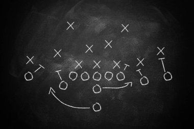 Tahta zemindeki futbol oyununun şeması. Şampiyonluk Süper Kupa 'nın kazanma konsepti.