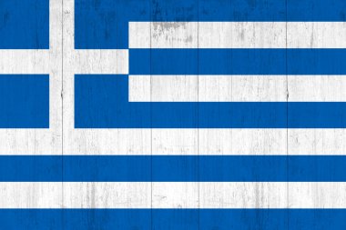Külüstür tahta arka planda Yunanistan bayrağı var. Yunanistan 'ın Bağımsızlık Günü 25 Mart.