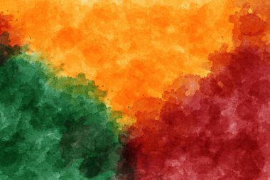 Tahıl desenli suluboya ağ gradyanı. Kırmızı, yeşil, sarı renkler. Soyut afiş. Siyahi tarihi ayı. Haziran 'da. MLK Günü. 