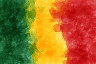 Tahıl desenli suluboya ağ gradyanı. Kırmızı, yeşil, sarı renkler. Soyut afiş. Siyahi tarihi ayı. Haziran 'da. MLK Günü. 