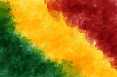 Tahıl desenli suluboya ağ gradyanı. Kırmızı, yeşil, sarı renkler. Soyut afiş. Siyahi tarihi ayı. Haziran 'da. MLK Günü. 