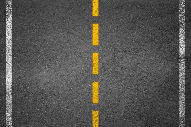 Asfalt yol manzaralı. Otoyol çizgileri. Asfalt sokak kavramı.
