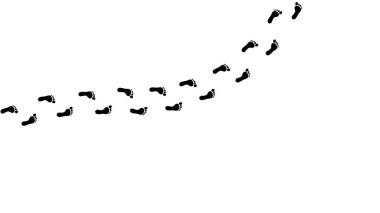 Adım izleri, vektör simgesi çizimi. beyaz arkaplanda izole