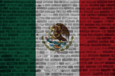 Meksika bayrağı grunge tuğla duvar boyalı
