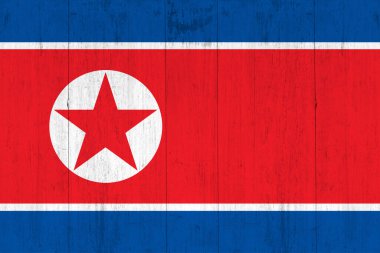 ahşap doku Kuzey Kore bayrağı