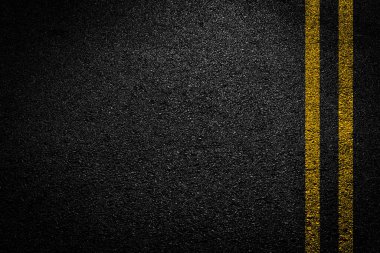 Çift Sarı çizgi üzerinde yeni asfalt yol doku arka plan