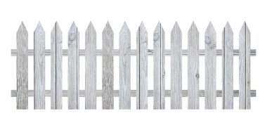 Beyaz arka planda ahşap çit. Yapı kaplanıyor