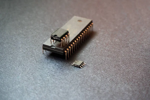 Puces Traversantes Montage Surface Composants Semi Conducteurs Circuits Intégrés Micropuces — Photo