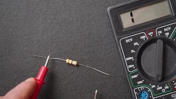 Measuring Value Electrical Resistor Ohmmeter — Video Stock