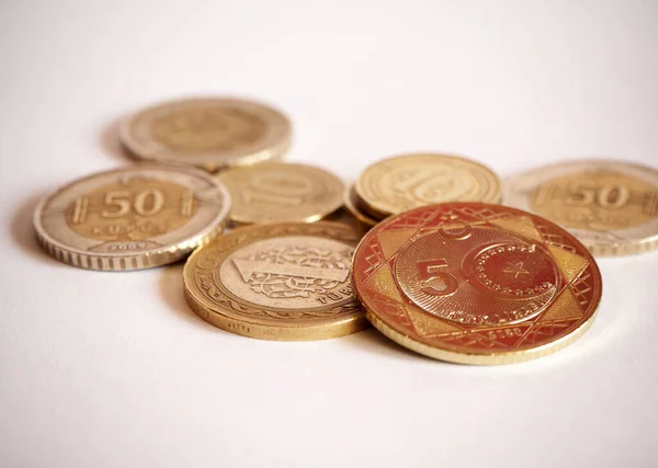 Turkish metal coins. Focused on 5 TL newly released Turkish money.