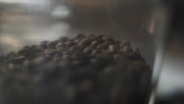 Pile Roasted Coffee Beans Bowl Ready Making Coffee — Stock Video