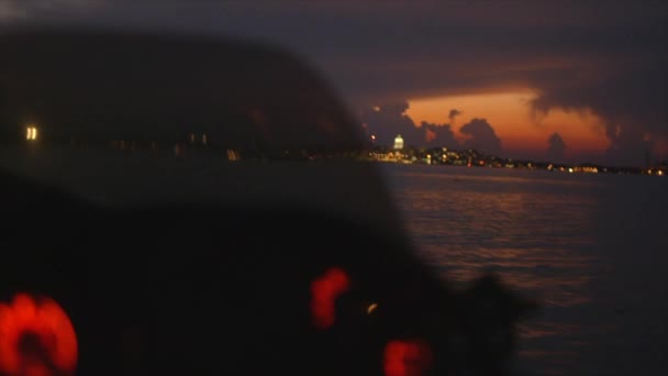 Skyline Madison Wisconsin Avec Nuages Orageux Vus Depuis Lac Coucher — Video