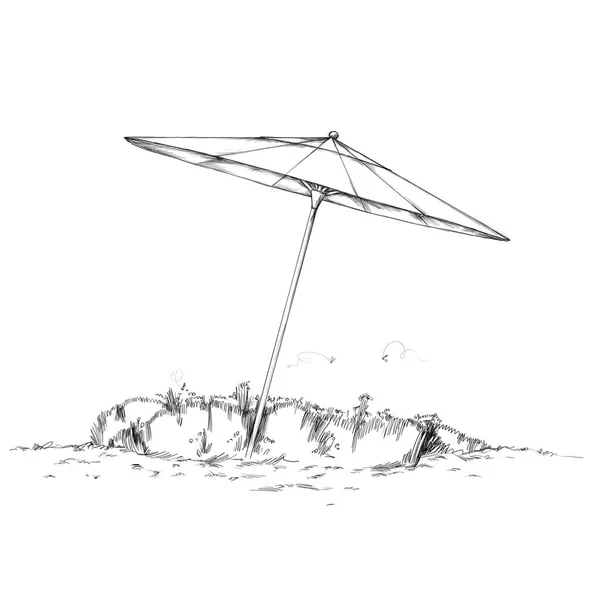 Illustration Parasol Shades Grass — Stockfoto