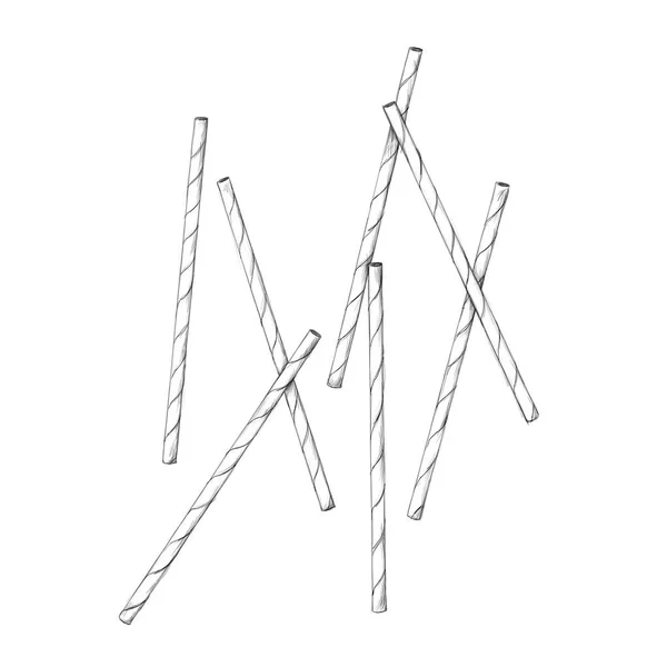 Multiple straws mixed up with stripes