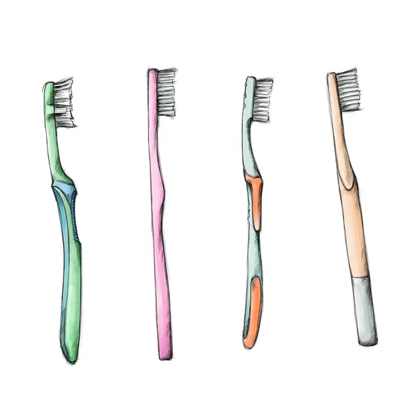 Illustration Different Toothbrushes — 스톡 사진