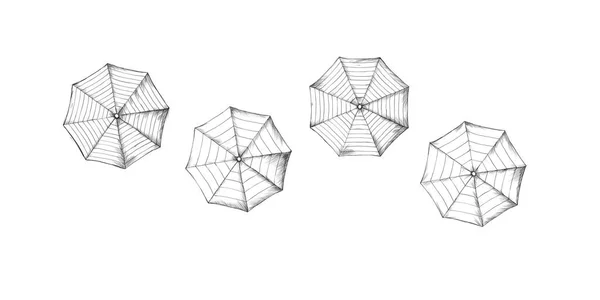 Different Umbrellas White Background — Stockfoto
