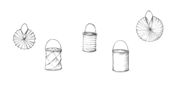 Illustration Some Different Lanterns — Fotografia de Stock
