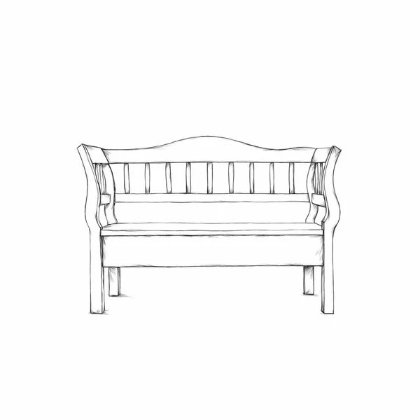 Illustration Nice Garden Bench — Stock Photo, Image