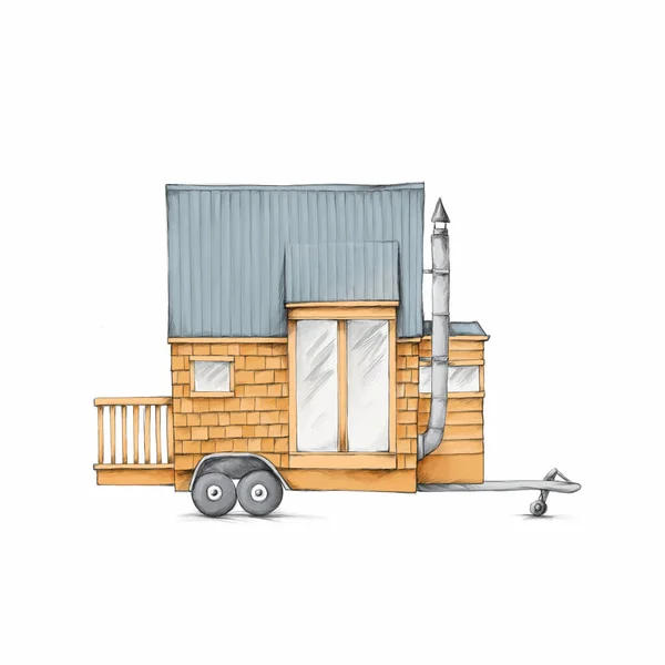 Kleines Haus Mit Holzschindeln — Stockfoto