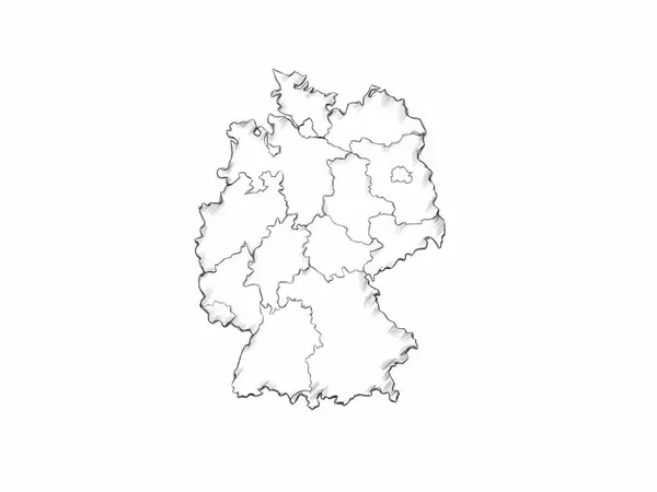 Enkel Illustration Karta Över Tyskland — Stockfoto