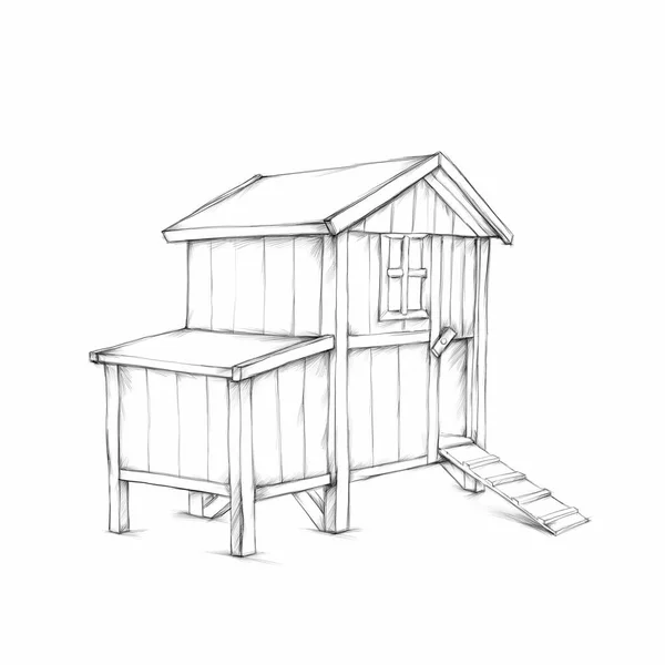 Illustration Poulailler Simple Stable — Photo