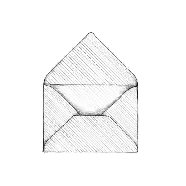 Ilustração Envelope Simples Aberto — Fotografia de Stock