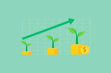 Yatırım karı ve kazancı, borsa büyümesi veya fon akışı faiz oranı ve enflasyon kavramına bağlıdır, işadamı yatırımcı