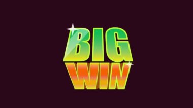 Büyük galibiyet mesajı. Parlak neon ışıklı kelimeler.