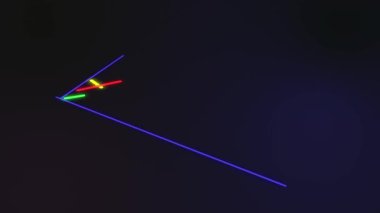 renkli neon ışık çizgileri, koyu arkaplanda grafik