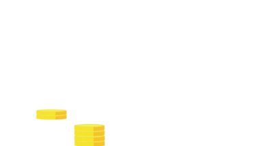 Beyaz arkaplanda izole para yığınları, para büyüme kavramı