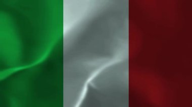 İtalya bayrağı. Kumaşın dokusu: İtalya Ulusal Bayrağı Animasyon Stok Videosu - İtalya Bayrağı Döngüde Dalgalanıyor