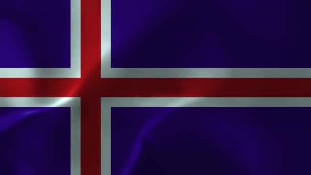 Прапор Ісландії Текстура Тканини Національний Прапор Ісландії Анімація Стокове Відео — стокове відео