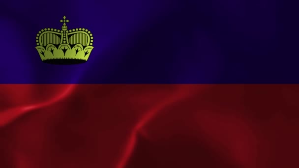 Bandera Liechtenstein Textura Tela Bandera Nacional Liechtenstain Animation Stock Video — Vídeo de stock
