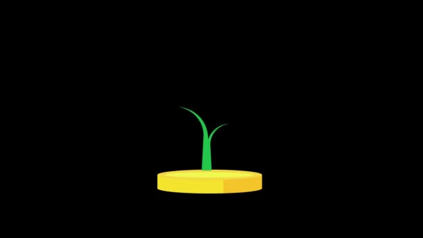 Ikona Zielonej Rośliny Koncepcja Wzrostu — Wideo stockowe