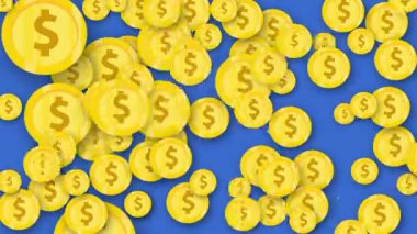 Amerikan doları parası. 2d animasyon görüntüleri