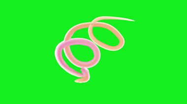 3 boyutlu pembe yılan beyaz arkaplanda izole edilmiş..