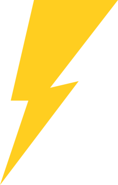 beyaz zemin üzerine yıldırım simgesi. vektör çizim.