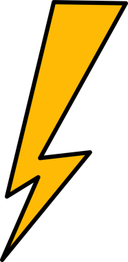 gök gürültüsü vektör simgesi. biçim özet simgesi, sembol, siyah renk, sarı arkaplan.