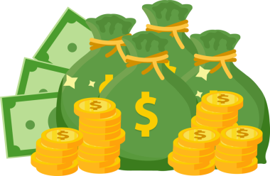 Bozuk para vektör illüstrasyon tasarımı ile dolar destesi