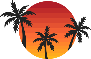 Palmiye ağaç simgesiyle, düz stil