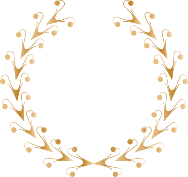 Siyah üzerine altın çelenk.