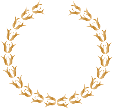 Siyah arkaplanda altın çelenk.