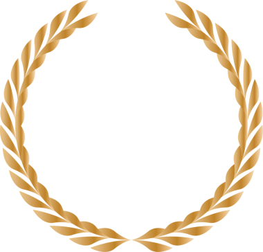 Beyaz arkaplanda altın defne çelengi