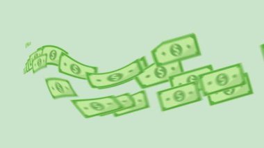 Yeşil arka planda dolar banknotları