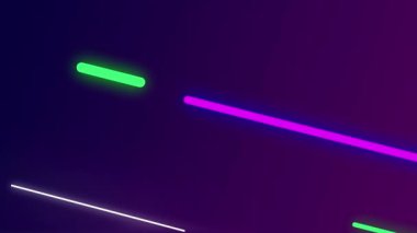 Neon çizgileri ve noktaları olan soyut arkaplan.